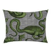 Draco ~ Evil Green on Steel Linen Luxe 