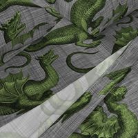 Draco ~ Evil Green on Steel Linen Luxe 