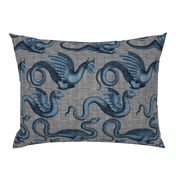 Draco ~  Dastardly Blue on Steel Linen Luxe 