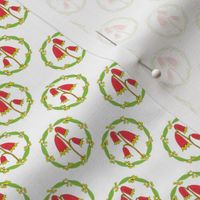 Miniature Floral Rosette Medallions on White