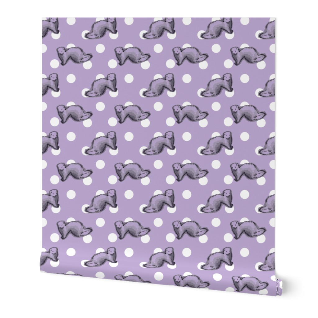 Ferrets and polka-dots - purple