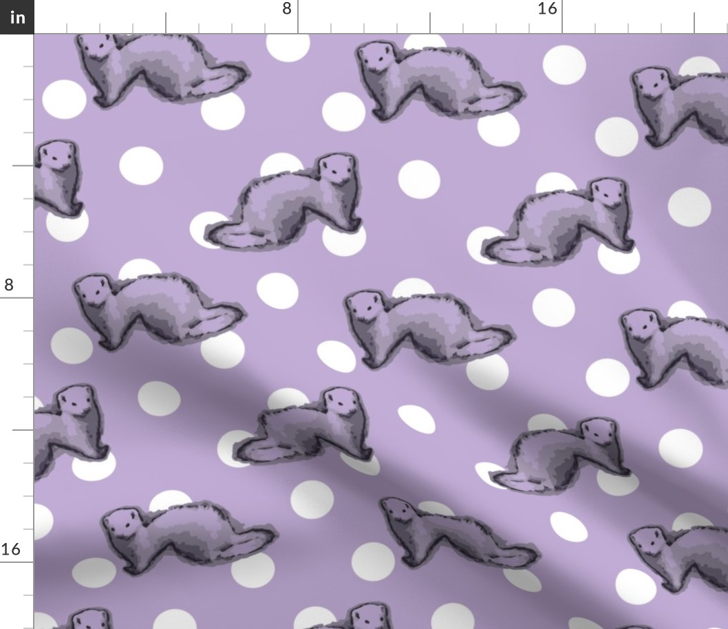 Ferrets and polka-dots - purple