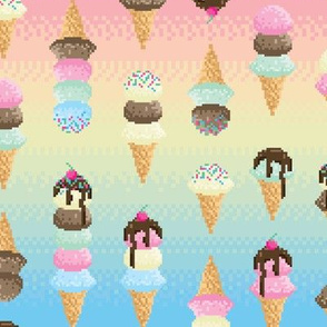 Pixel Ice Cream - Rainbow
