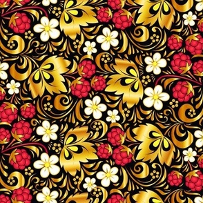 Golden raspberry pattern