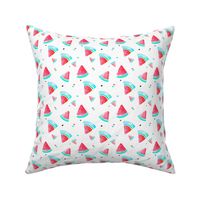 Colorful summer hot red watermelon fruit hand painted watercolor pattern Small