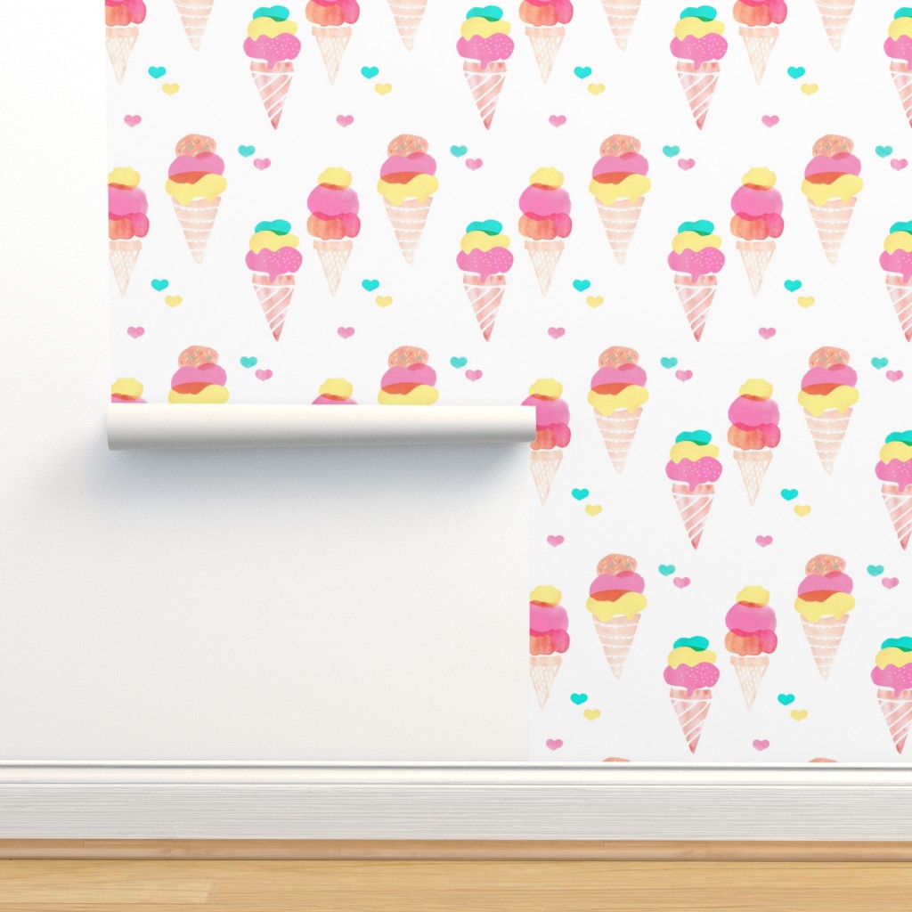 Water Color Ice Cream Cone Popsicle On Isobar By