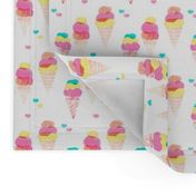 Water color ice cream cone popsicle colorful summer candy food kids illustration pattern print Small