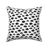 Black clouds black and white abstract geometric gender neutrals prints for kids Small