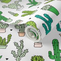 Cactus cacti garden botanical succulent green garden pattern illustration print Small