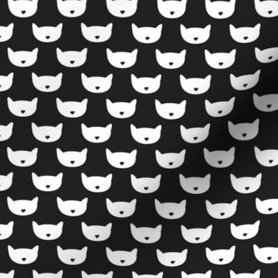 Adorable black and white kitten fun cat illustration in scandinavian abstract style print for kids and cats lovers Small