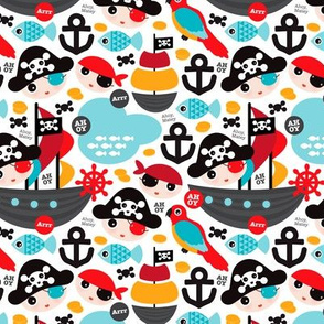 Pirate ship and parrot saling boat adventure theme for boys Small