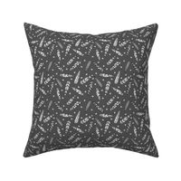 Inky Feathers fabric // - Charcoal (Smaller Version) by Andrea Lauren