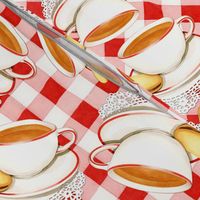 Red Gingham and Teacups