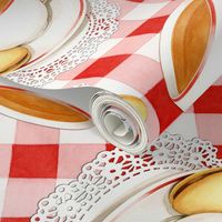 Red Gingham and Teacups