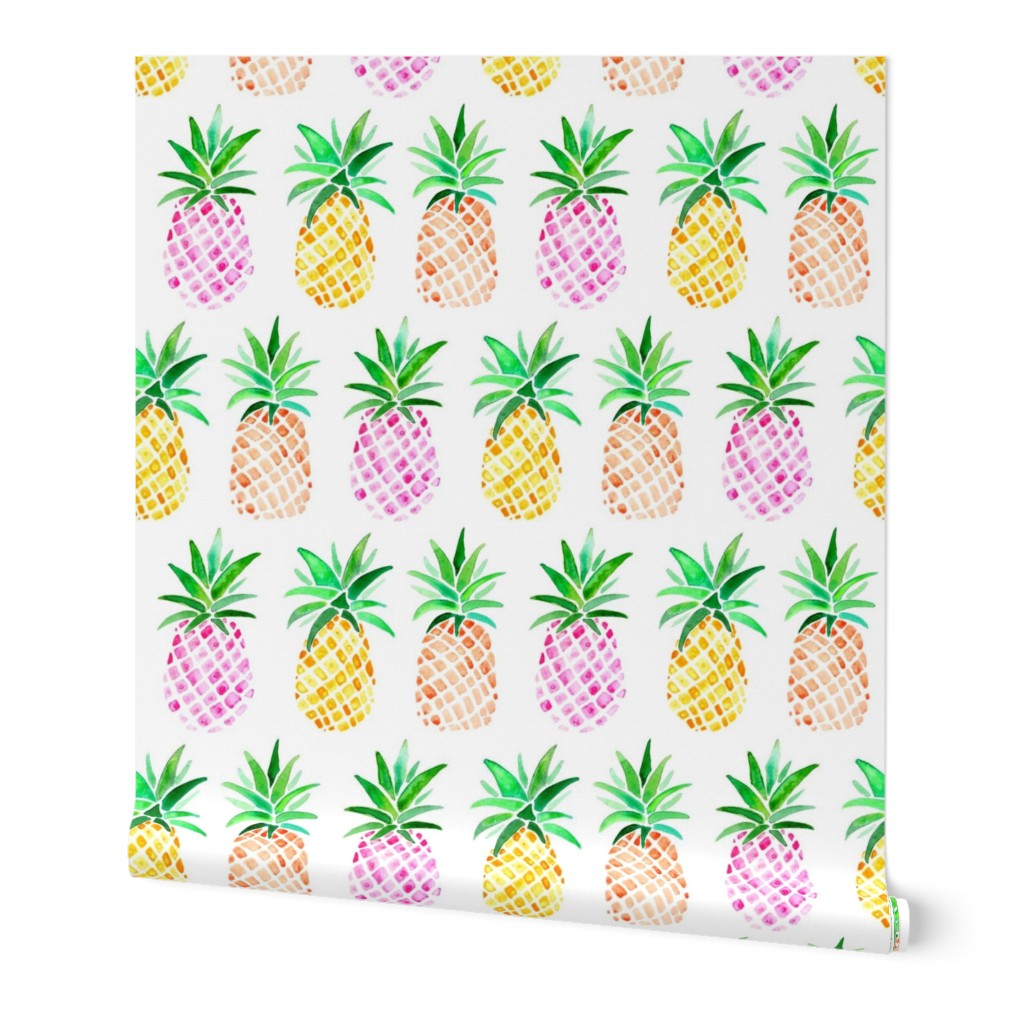 Mixed Watercolor Pineapples