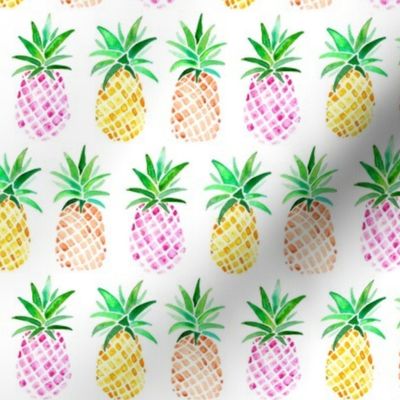 Mixed Watercolor Pineapples