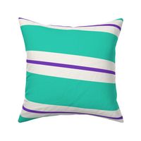 Mint, White, and Purple Stripes