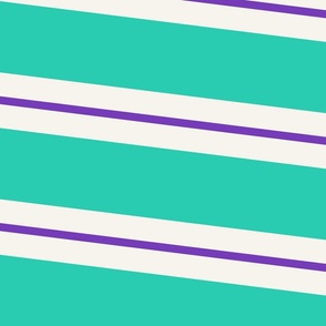 Mint, White, and Purple Stripes