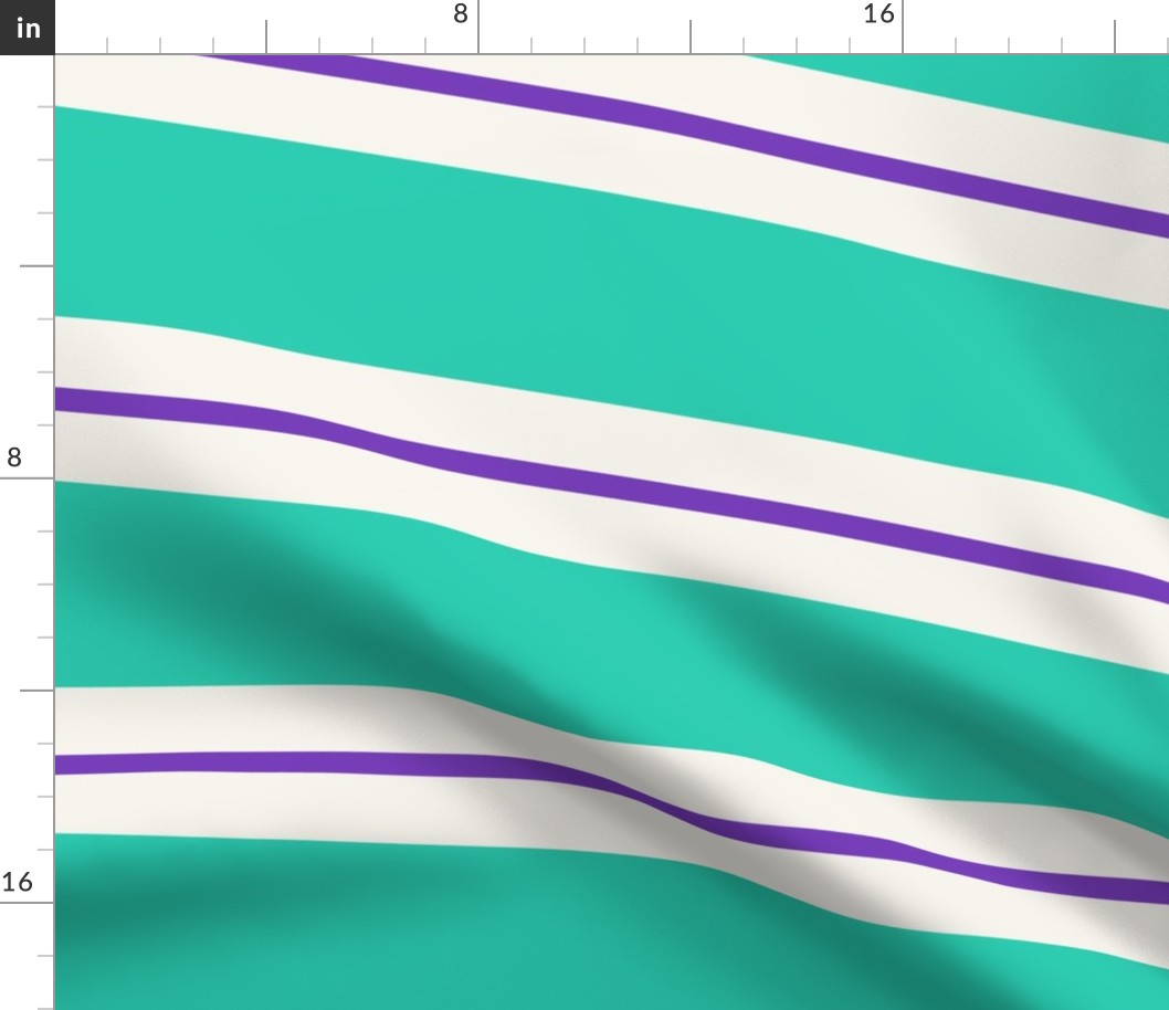 Mint, White, and Purple Stripes