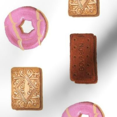 Custard cream, bourbon and Party Rings biscuits