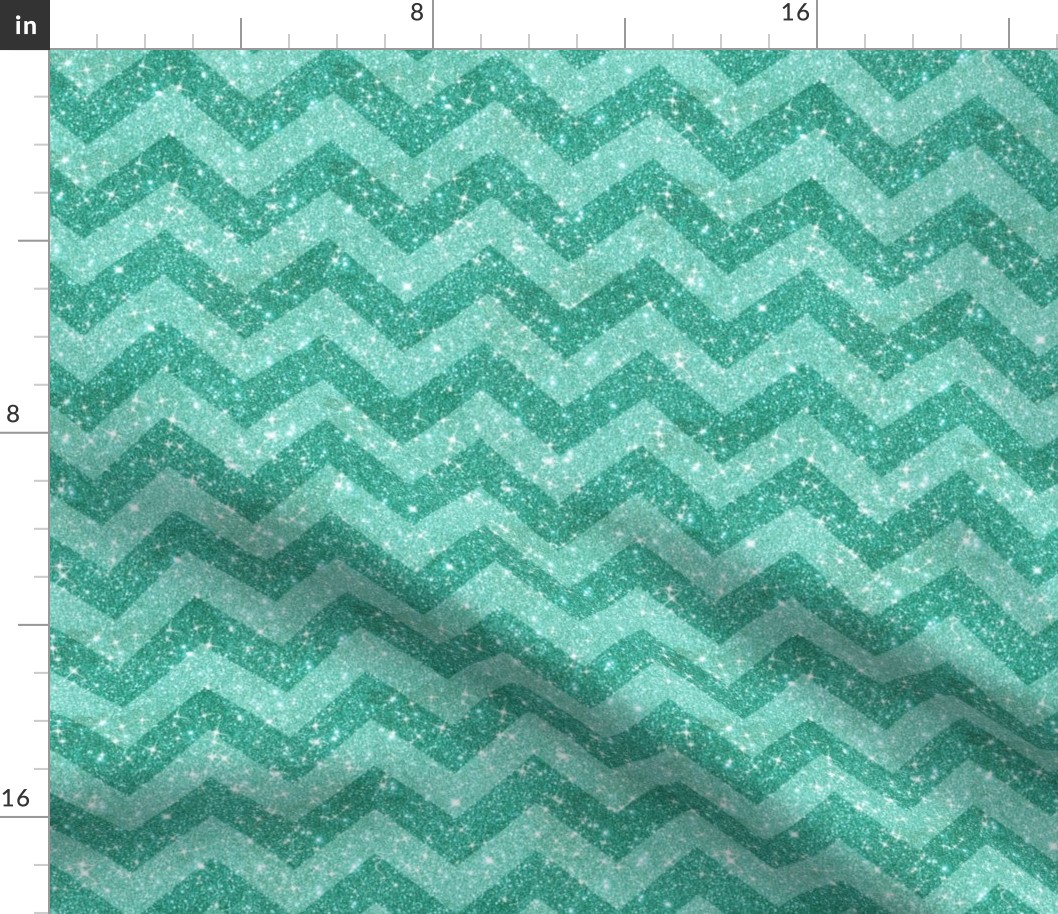 Glitter Chevron Blue on Blue