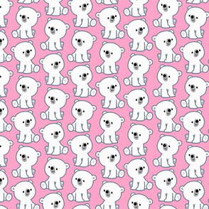 Sweet Cartoon Polar Bear Cub Pink by Cheerful Madness!!