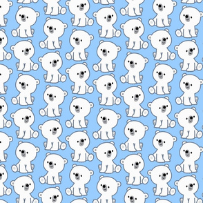 Sweet Cartoon Polar Bear Cub Blue by Cheerful Madness!!