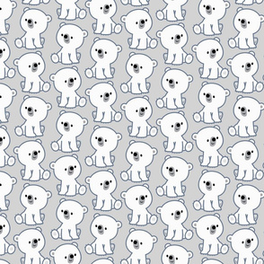 Cute Cartoon Baby Polar Bears Grey by Cheerful Madness!!