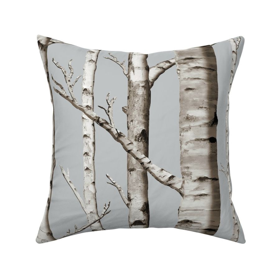 Birch Grove in Whitestone Fabric | Spoonflower