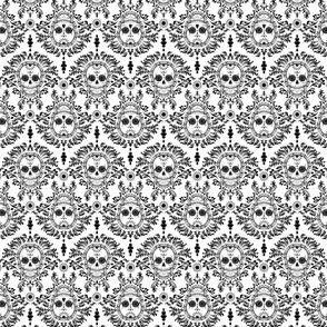 Dead Damask Black on White Tiny