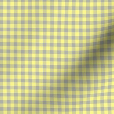 pale sunshine yellow and grey gingham, 1/4" squares 