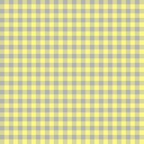pale sunshine yellow and grey gingham, 1/4" squares 
