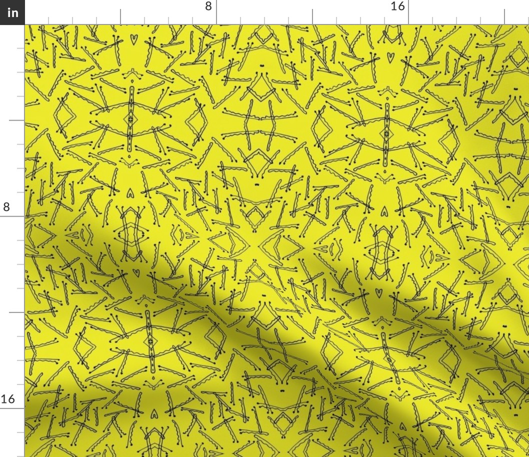 Bobby Pin Kaleidoscope in Mustard