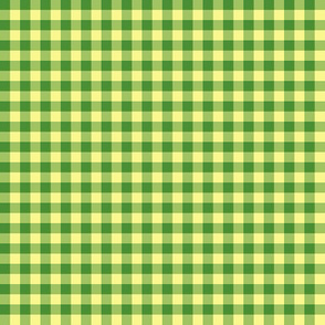 sunlit fields green and yellow gingham, 1/4" squares 