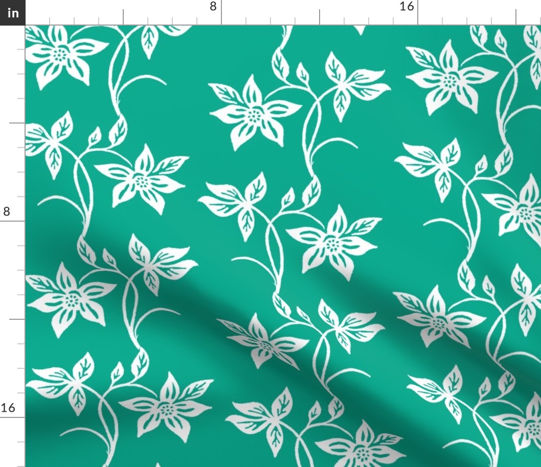 Tjapflower-repeat-150-Green-white