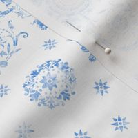 Ena Damask in watercolor Delft