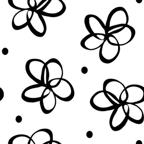 black & white flower