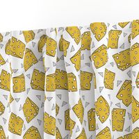 cheese fabric // novelty food fabric print for craft projects 