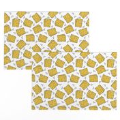 cheese fabric // novelty food fabric print for craft projects 