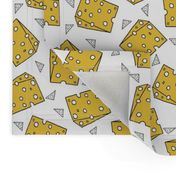 cheese fabric // novelty food fabric print for craft projects 