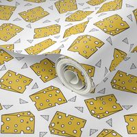 cheese fabric // novelty food fabric print for craft projects 