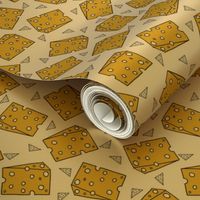 cheese fabric // novelty food fabric print for craft projects 