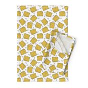 cheese fabric // novelty food fabric print for craft projects 