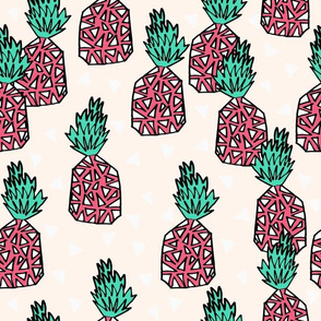 pineapple // pineapples sweet tropical fruit exotic hawaii pink and green 