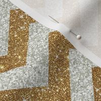 Glitter Chevron Silver and Gold