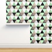 Gray Sketch Mint Triangle Quilt