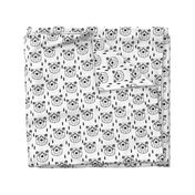 bear head // geometric bw bear head black and white geo bear head bear fabric