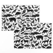 linocut animals // stamps hand-carved andrea lauren fabric andrea lauren design fabric baby cute animals