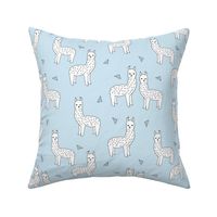 alpaca // baby blue alpaca llama fabric cute design llamas fabric 