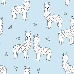 alpaca // baby blue alpaca llama fabric cute design llamas fabric 